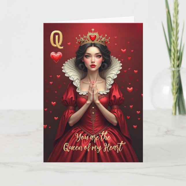 Design 04 Queen of My Heart Valentine Card Einladung (Vorderseite)