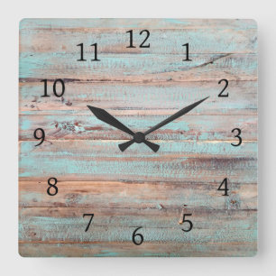 Design 110 Wood look Quadratische Wanduhr
