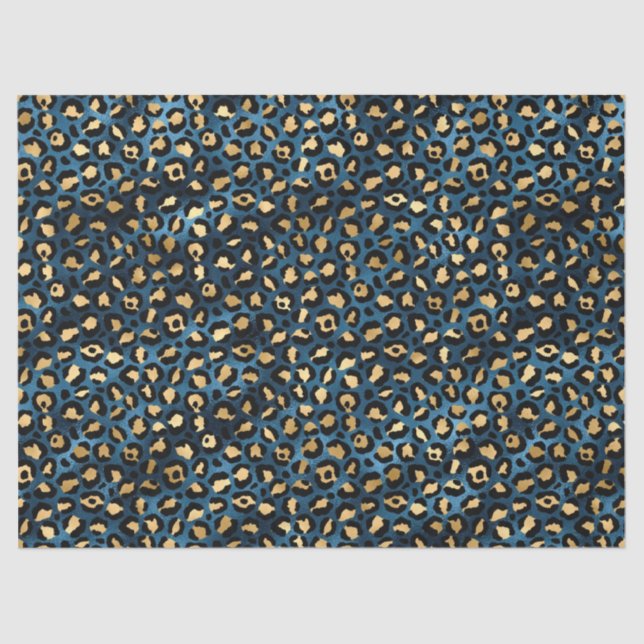 Design-1-Gewebe der Blue Leopard Serie Seidenpapier (Vorderseite)
