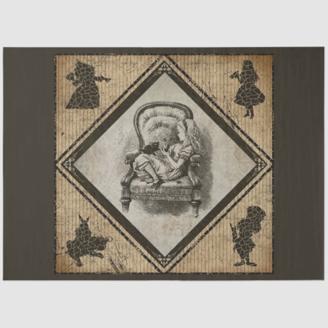 Design 2 einer weiteren Alice im Wunderland Seidenpapier (Vorderseite)