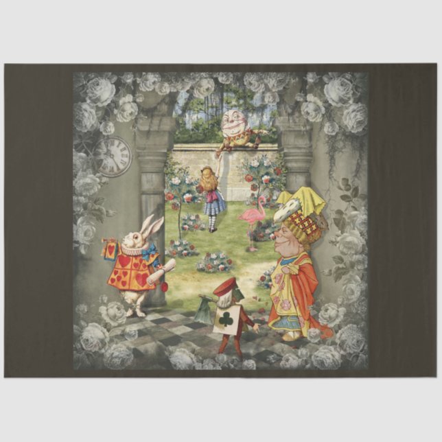 Design 3 einer weiteren Alice im Wunderland Seidenpapier (Vorderseite)