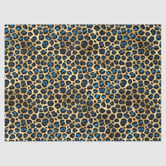 Design-4-Gewebe der Blue Leopard Serie Seidenpapier (Vorderseite)
