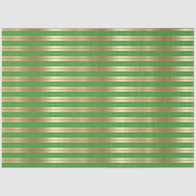 Design 6 der Reihe Green und Gold Strips Seidenpapier (Vorderseite)