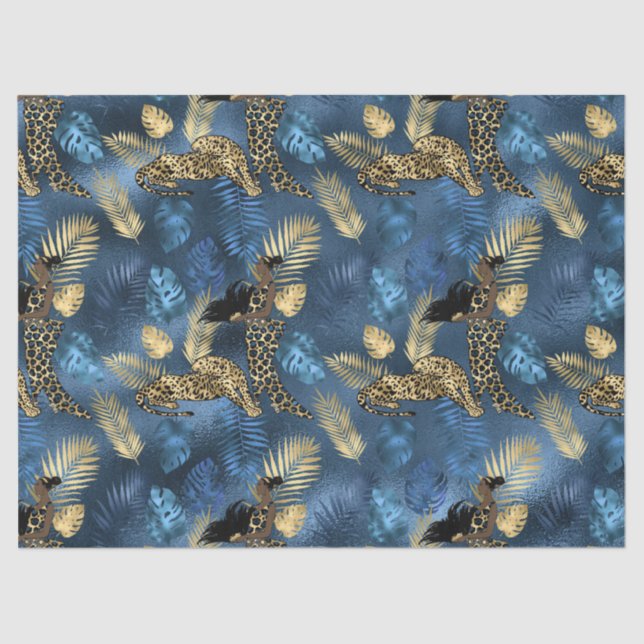 Design 6-Gewebe der Blue Leopard Serie Seidenpapier (Vorderseite)