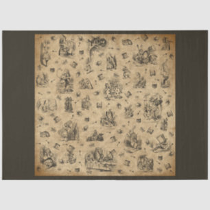 Design 7 einer weiteren Alice im Wunderland Seidenpapier