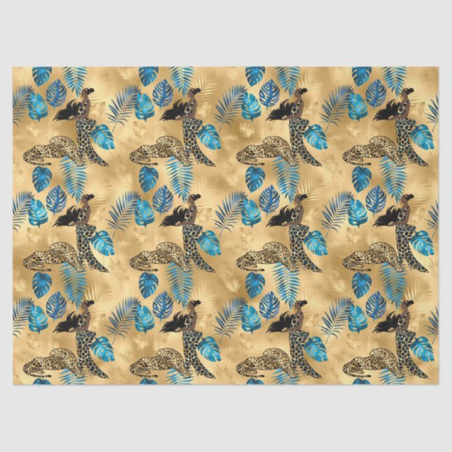 Design 7-Gewebe der Blue Leopard Serie Seidenpapier (Vorderseite)