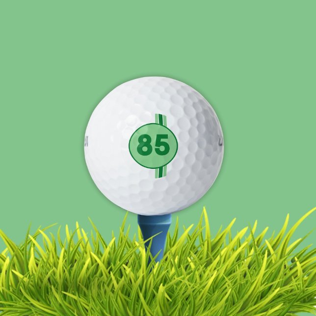 Design 85 grün auf Pfefferminzgrün mit Streifen Golfball (Von Creator hochgeladen)