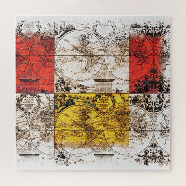 Design alter Weltkarten Puzzle (Horizontal)