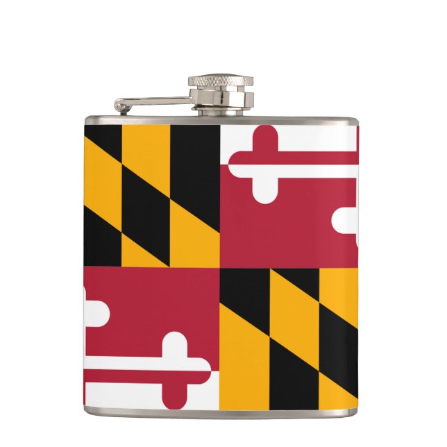 Design-Anzeige für Maryland-Staatsflaggen Flachmann (Vorderseite)