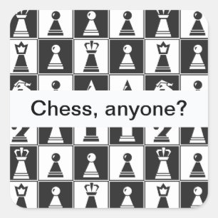 Design-Aufkleber für Schachfiguren Quadratischer Aufkleber