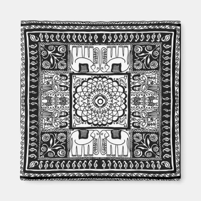 Design aus Indien - Magnet (Vorne)