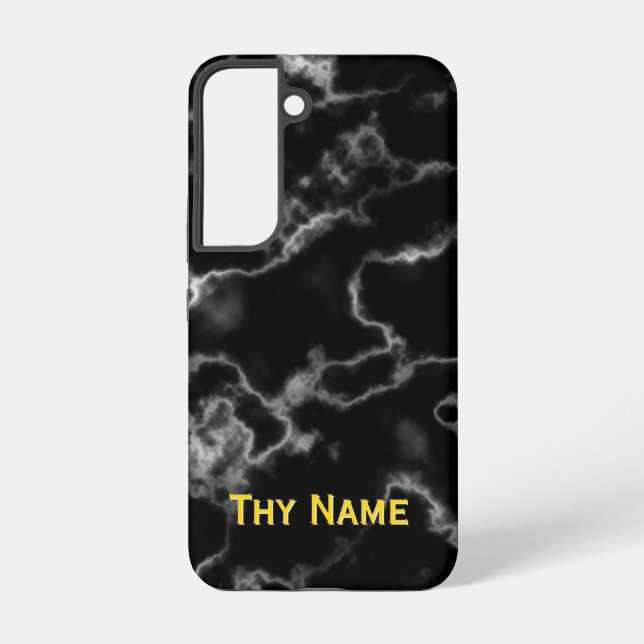 Design aus schwarzem Marmor - Samsung Galaxy Hülle (Rückseite)