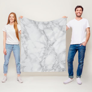 Design aus weißem und grauem Marmor Fleecedecke