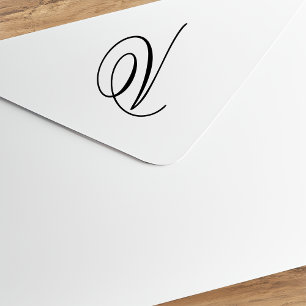 Design bearbeiten, um das elegante V-Monogramm zu Gummistempel