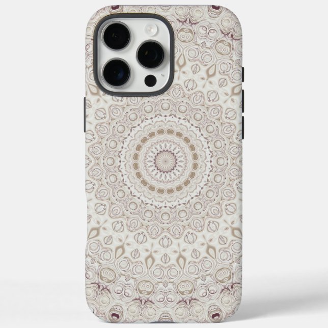 Design Beige und Taupe Mandala Case-Mate iPhone Hülle (Rückseite)
