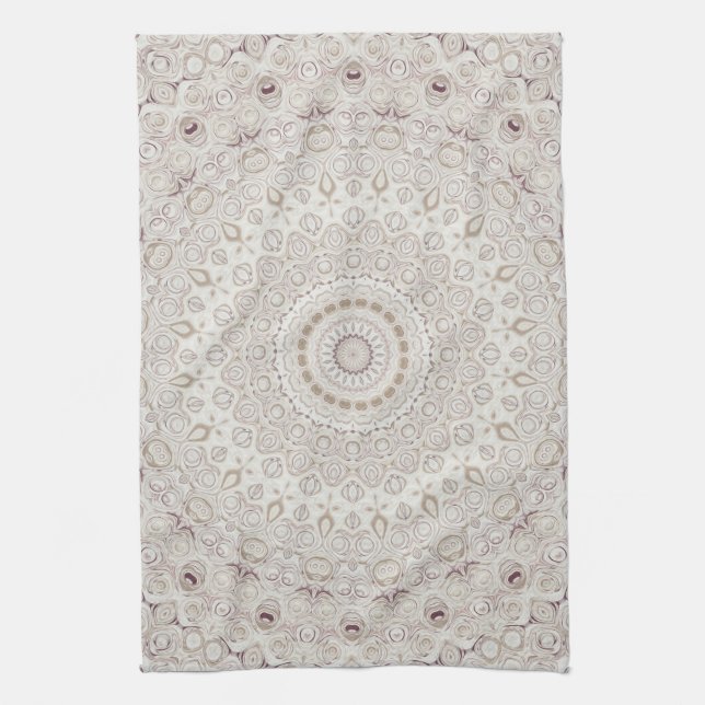 Design Beige und Taupe Mandala Geschirrtuch (Vertikal)