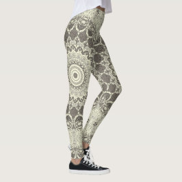 Design Beige und Taupe Mandala Leggings