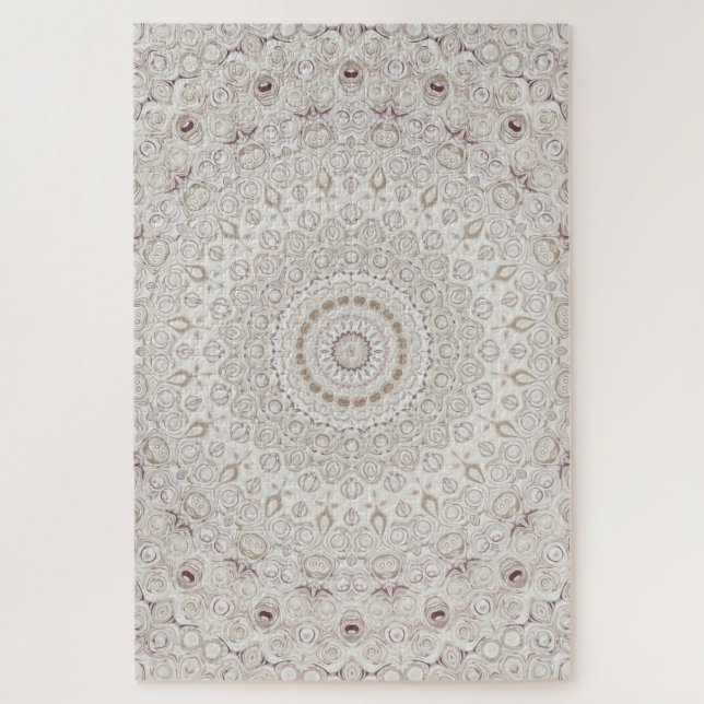 Design Beige und Taupe Mandala Puzzle (Vertikal)