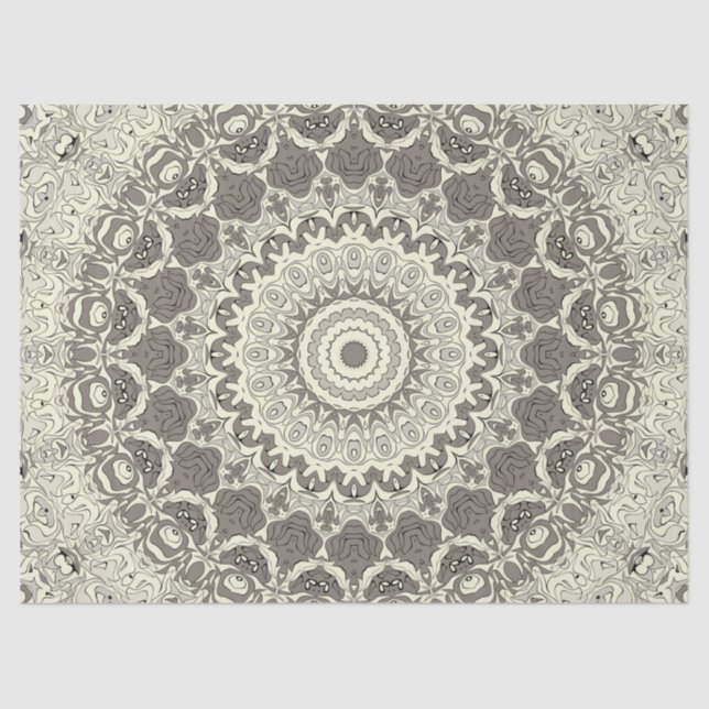 Design Beige und Taupe Mandala Seidenpapier (Vorderseite)