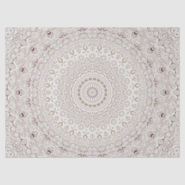 Design Beige und Taupe Mandala Seidenpapier (Vorderseite)