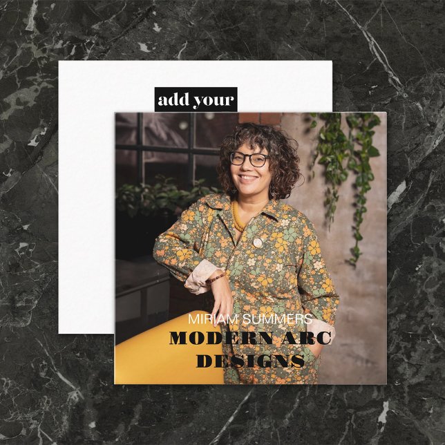 Design Berufliches, modernes Foto-Logo Quadratische Visitenkarte (Von Creator hochgeladen)