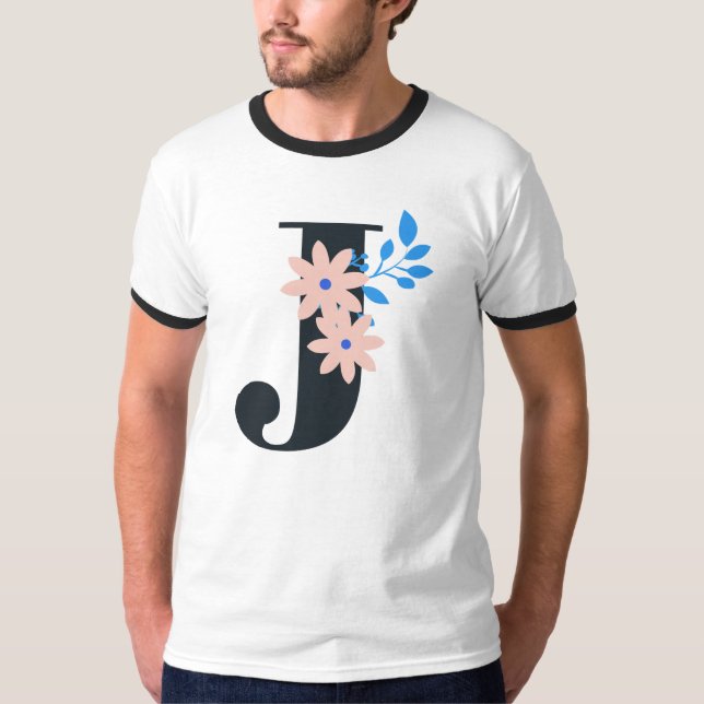 Design: Buchstabe "J", Designnummer 1. T-Shirt (Vorderseite)