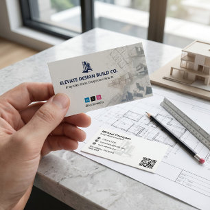 Design-Build-Unternehmen Geschäft White Sketch Visitenkarte