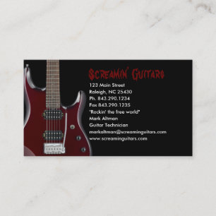 Design Business Card für Gitarren-Store Visitenkarte