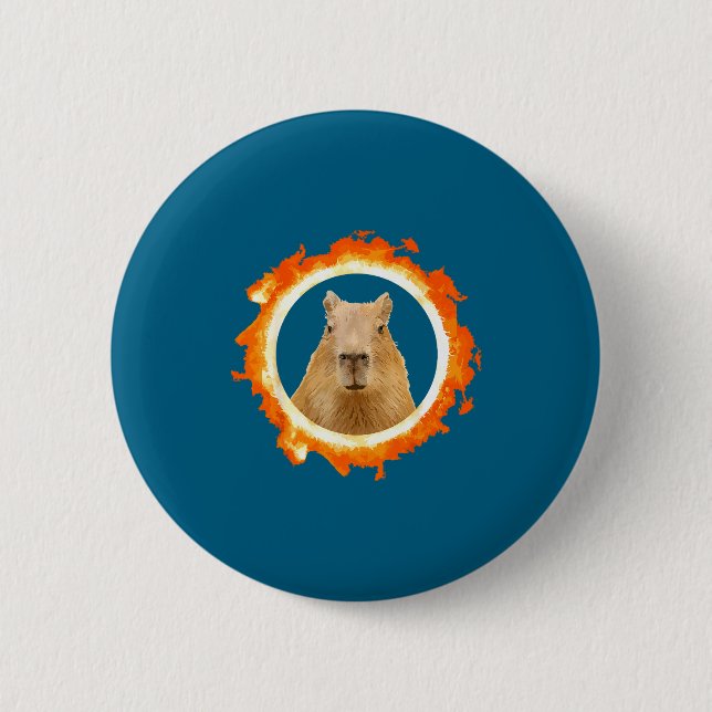 Design Capybara Finsternis Meme Solar Tier Button (Vorderseite)