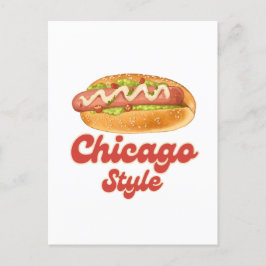 Design Chicago Style Hot Dog Geschenk Hotdog anpas Postkarte