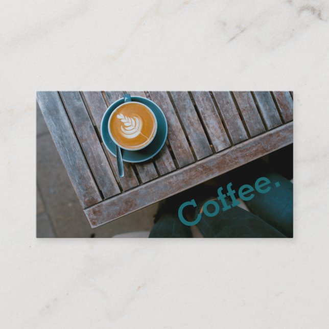 Design Coffee Square Table Einfacher Loyalitätspas Treuekarte (Vorderseite)