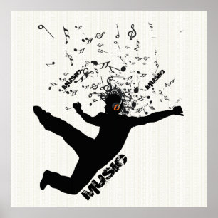 Design Dance Man - Konzept der Black Silhouette Mu Poster