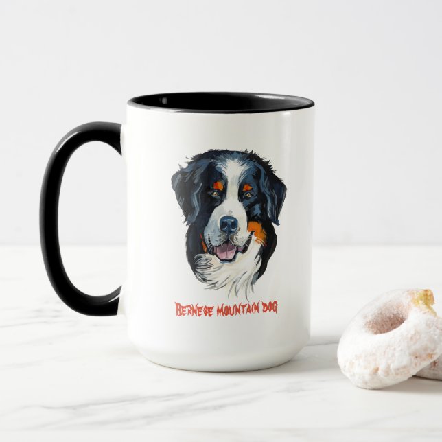 Design de chien de montagne bernois  tasse (Mit Donut)