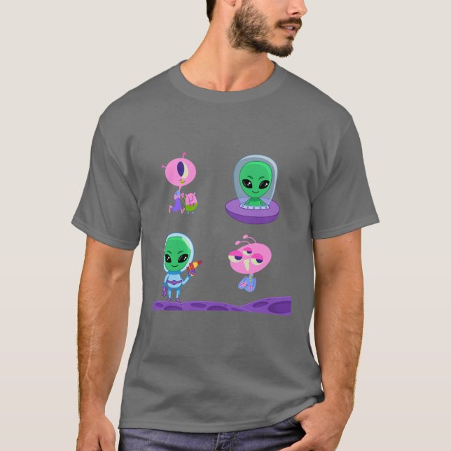 Design der 3D-Alien T-Shirt (Vorderseite)