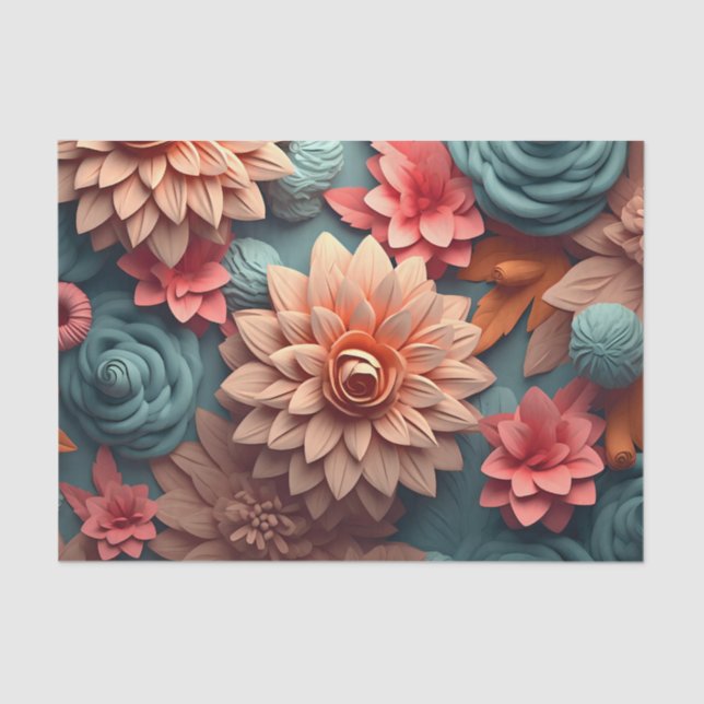 Design der 3D-Blume 5 Seidenpapier (Vorderseite)