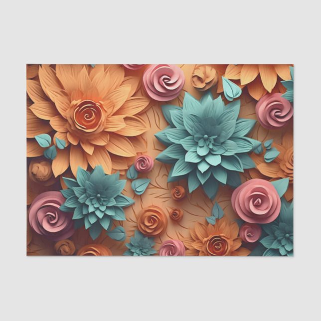 Design der 3D-Blume 6 Seidenpapier (Vorderseite)