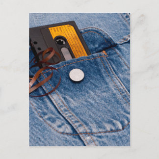 Design der 80er Jahre - Audio-Kassettenband Postkarte