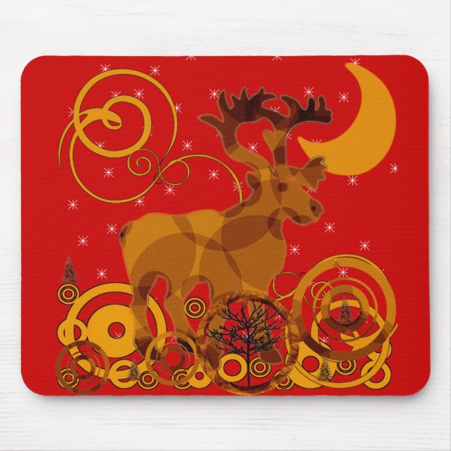 Design der Abstrakten Kreise für Reindeers Weihnac Mousepad (Vorne)
