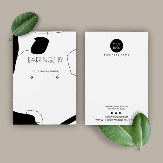 Design der abstrakten Schwarz/Weiß-Ohren-Grafikkar (Von Creator hochgeladen)