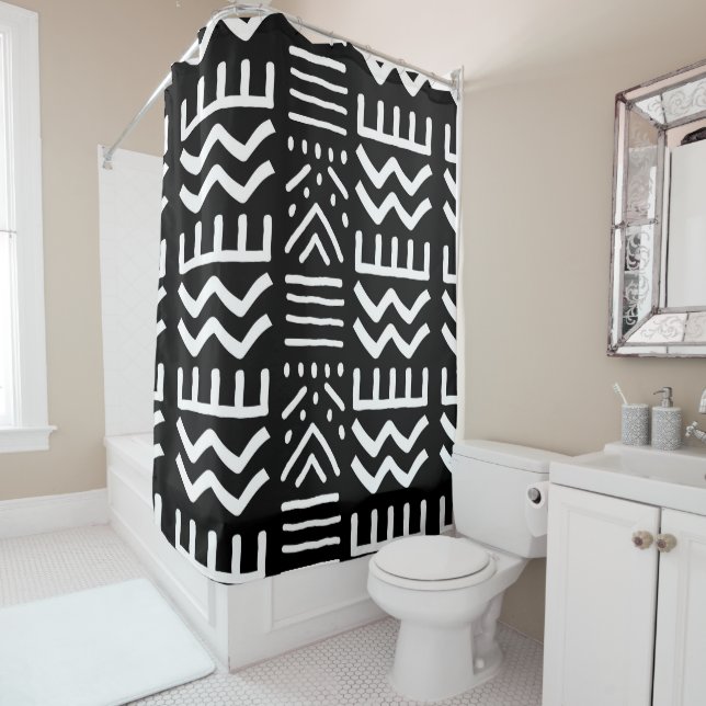 Design der afrikanischen Muscheldusche Duschvorhang (Beispiel)