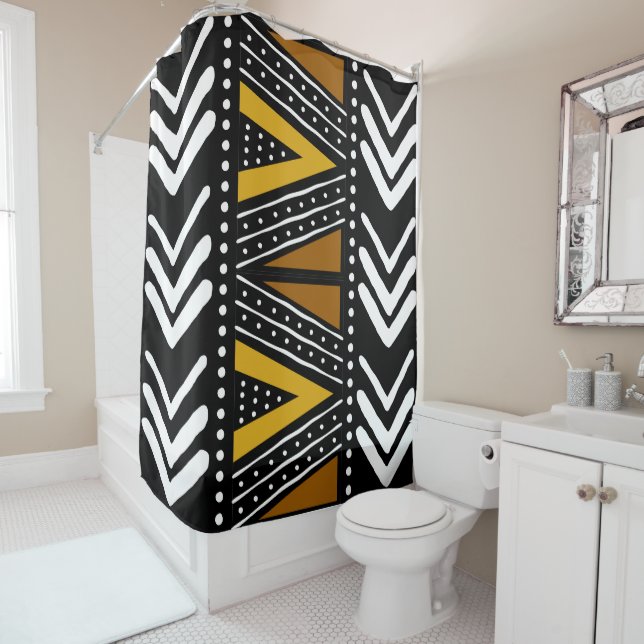 Design der afrikanischen Muscheldusche Duschvorhang (Beispiel)