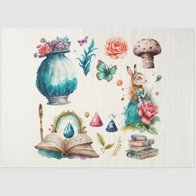Design der Alice Tea Party Series 8 Seidenpapier (Vorderseite)