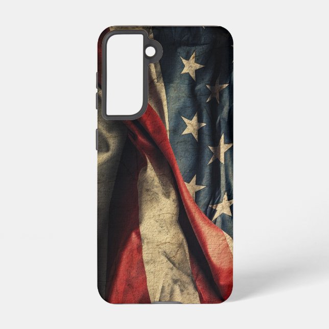 Design der amerikanischen Flag Waving Fabric Samsung Galaxy Hülle (Rückseite)