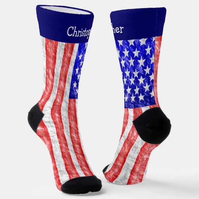 Design der amerikanischen Flagge Socken (Gewinkelt)