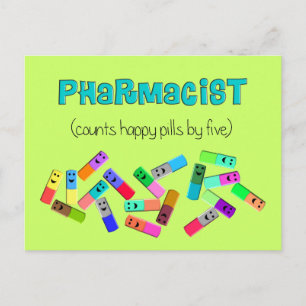 Design der Apotheke "Happy Pills" Postkarte