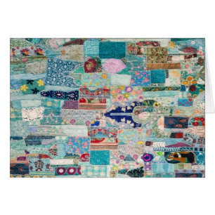 Design der Aqua- und Blue-Quilt-Tapisserie