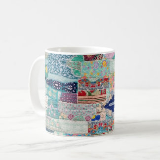 Design der Aqua- und Blue-Quilt-Tapisserie Kaffeetasse