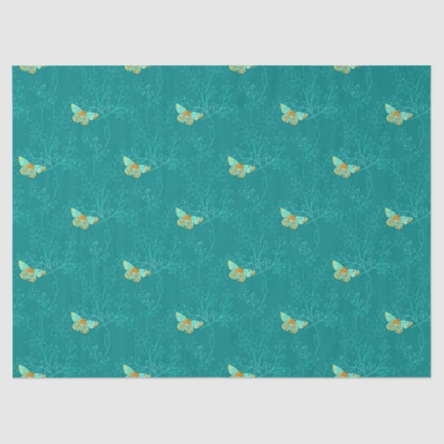 Design der Aqua- und Gold-Serie 3 Seidenpapier (Vorderseite)