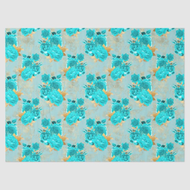 Design der Aqua- und Gold-Serie 9 Seidenpapier (Vorderseite)