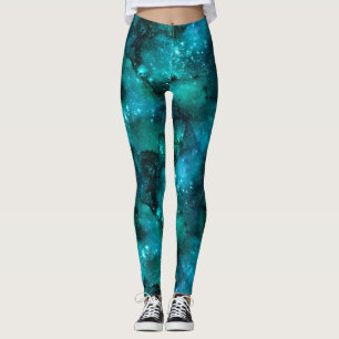 Design der Aquamarinen Galaxy-Serie 6  Leggings